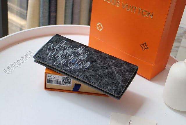 lv錢包 N60326原單 lv黑格男士長皮夾  lvqb1823